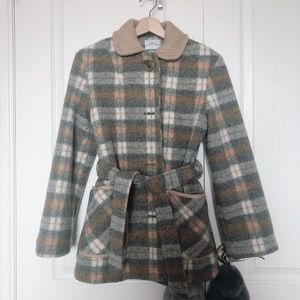 UO urban outfitters wool blend check short jacket